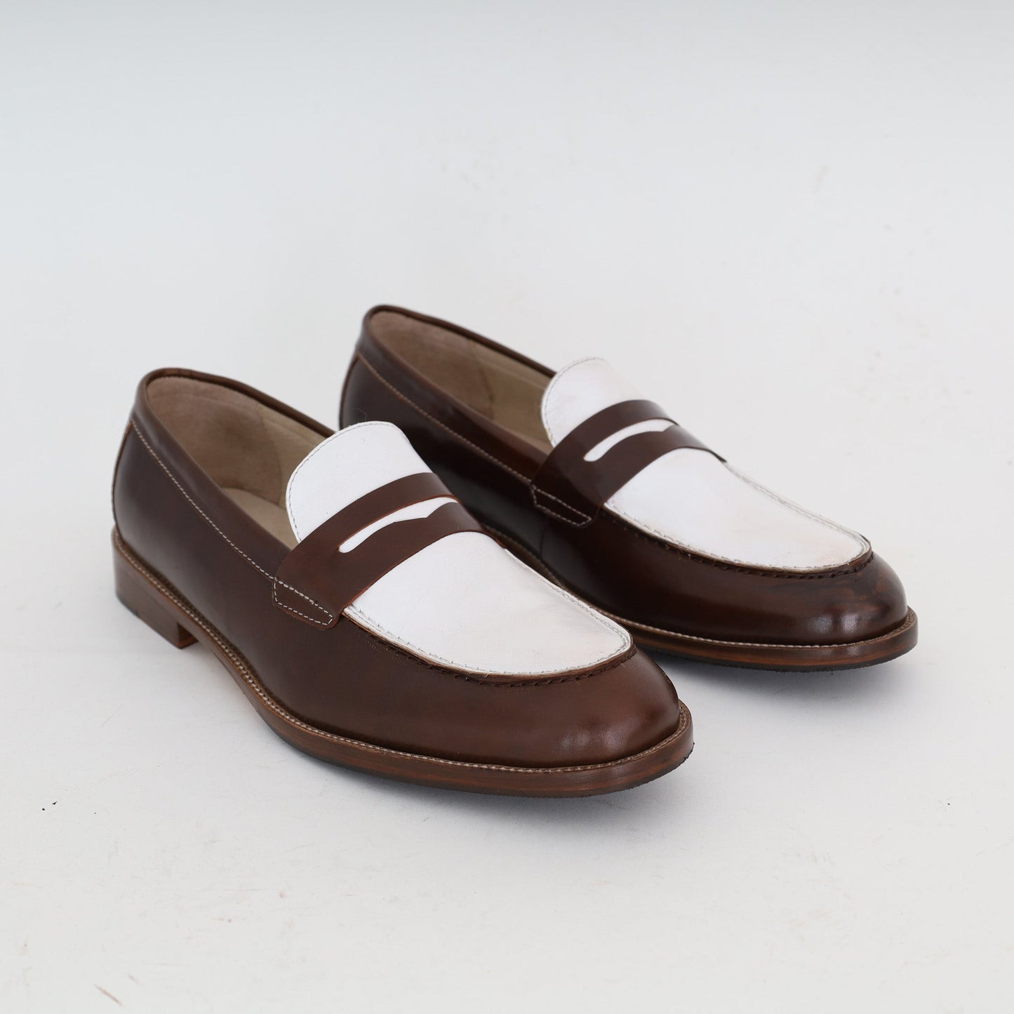 Juba Brown x White Penny loafer
