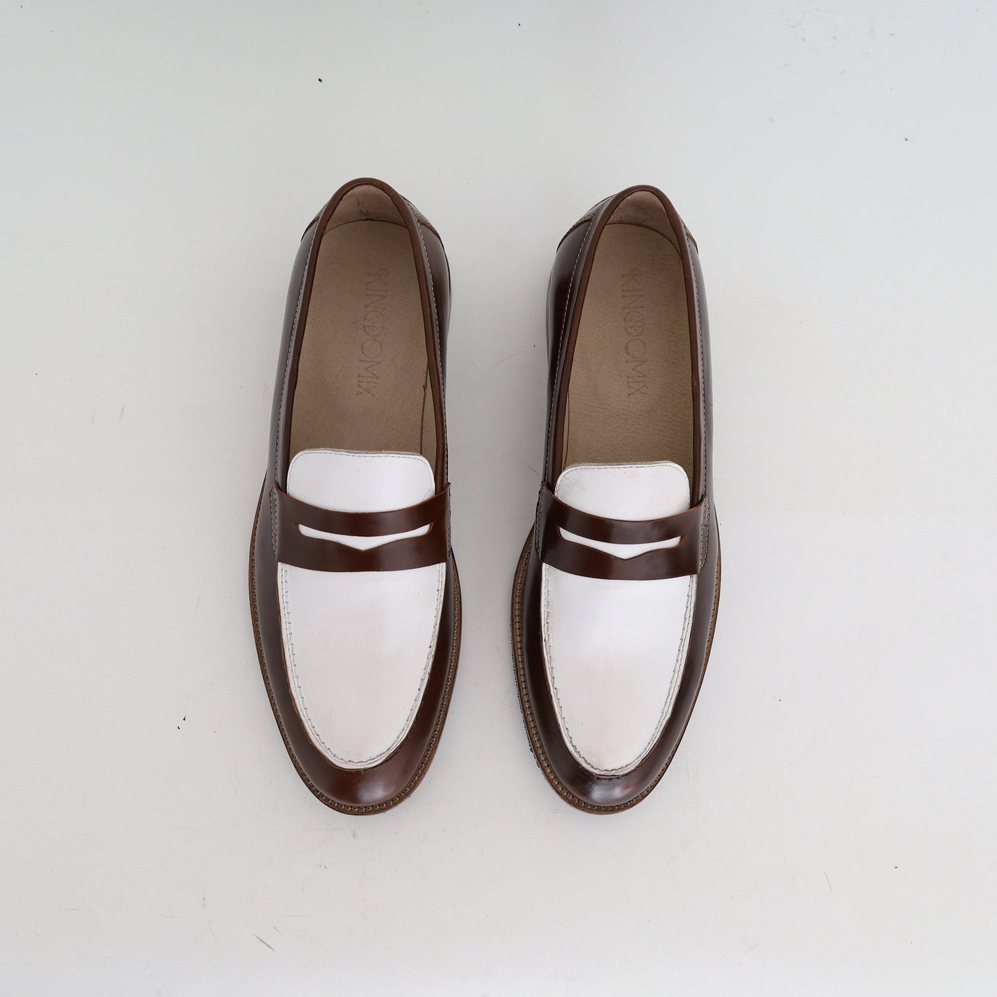 Juba Brown x White Penny loafer