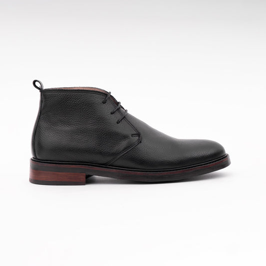 Chukka-demi boots-cuir-Noir-homme-kingdomix-chaussures-maroc