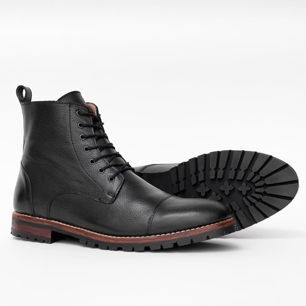 Bottines Commando Cuir Grain Noir Yugurten